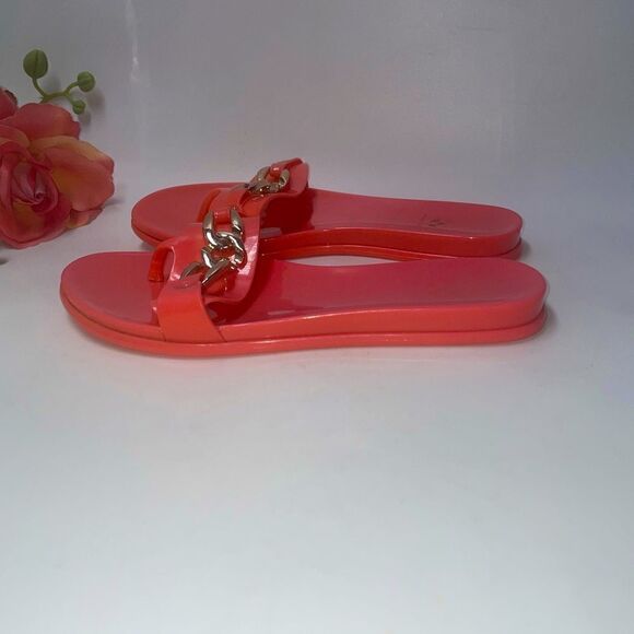 Vince Camuto Jelly Slides Coral 7-M - Picture 3 of 5